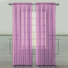 Purple voile sheer curtain panel 40 x 79 inches