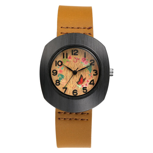 Women's Quartz Bohemian Tonneau Watch with Leather Strap