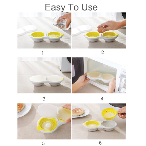 Microwave Egg Poacher Food Grade Double Cup 2-Pack 1