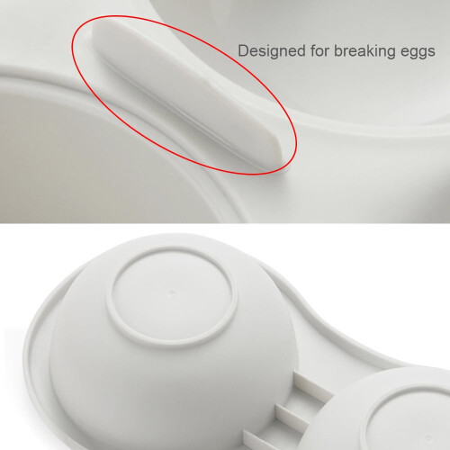 Microwave Egg Poacher Food Grade Double Cup 2-Pack 2