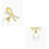 Bow Knot Dangle Stud Earrings Gold Imitation Pearl 5
