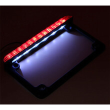 Motorcycle License Plate Mount Frame LED Tail Light 12V
