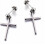 Stainless Steel Cross Dangle Stud Earrings 1 Pair 2
