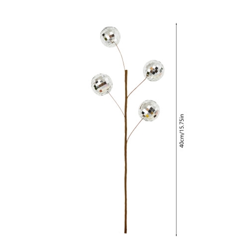 Silver Christmas Ball Ornament 40cm Sequin Mirror Decor 2