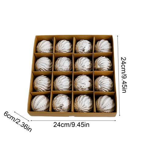 Antique Silver Christmas Ornaments Shatterproof PVC 16 Pack 2