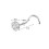 Heart Nose Piercing Stud with CZ 6 Pieces 4