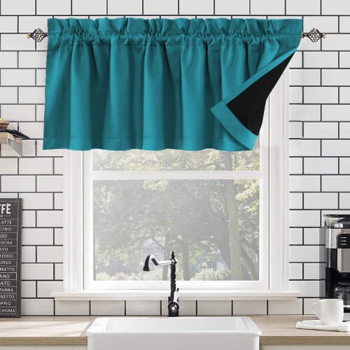 Blackout Curtain Valance Solid Color Set 2