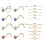 Gold Nose Chain Piercing Set with Rainbow Cubic Zirconia, 3