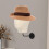 Wall Mount Mannequin Head Display Rack Beige Linen 6
