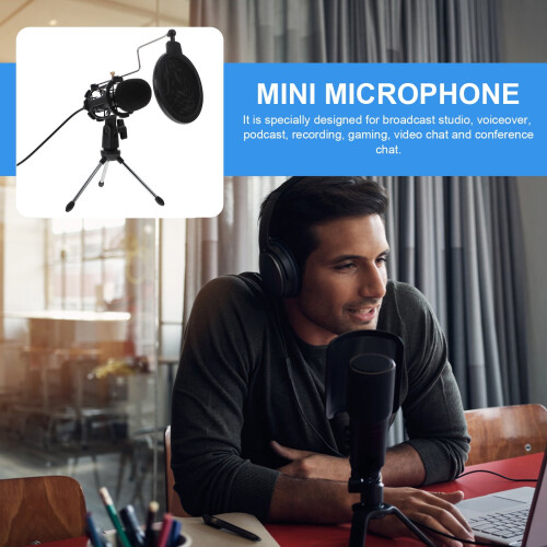 Mini Microphone 3.5mm Static-Free Podcast Kit 2