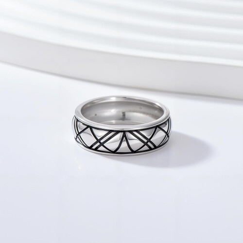 Men's 925 Sterling Silver Wedding Ring Size 8-13 2