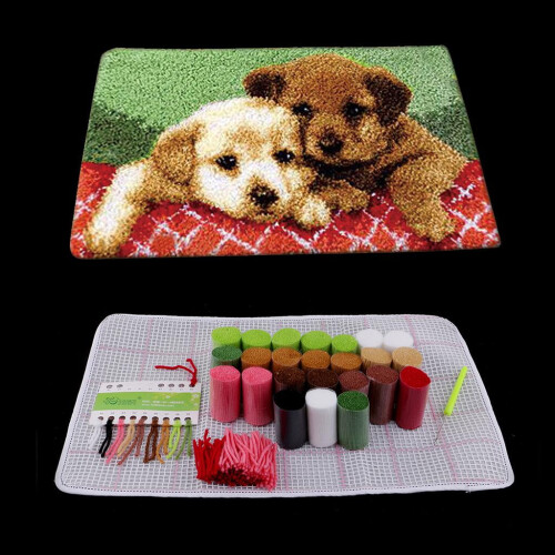 Latch Hook Rug Canvas Dog Pattern DIY Craft Kit 2