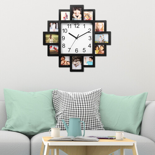 Clock Collage Picture Frame Black 12 Opening 1