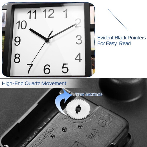 Clock Collage Picture Frame Black 12 Opening 2