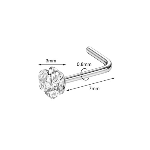 Heart Nose Stud L-Shaped 20g 6-Piece Set 2