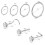Star Nose Hoop Rings 20G Corkscrew Stud 12PCS 2