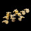 Men's Cufflinks Gold 15mm 10 Pieces 5