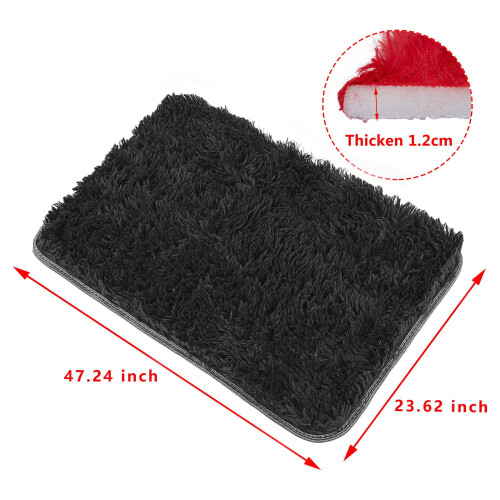 LELINTA Shag Rug Black 23.6 x 47.2 Inches 1