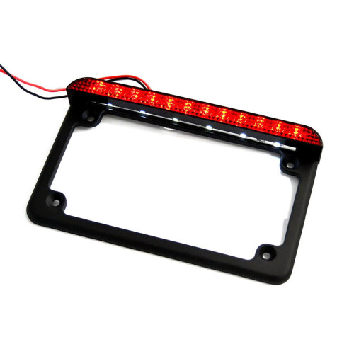 Motorcycle License Plate Mount Frame LED Tail Light 12V 2