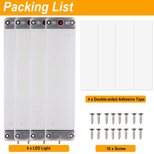 LED RV Lights 12V Daylight 12W 4 Pack with Switch 2