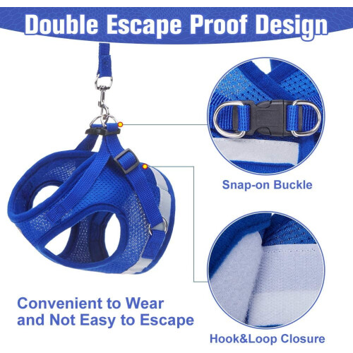 Cat Harness and Leash Set Adjustable Vest with Reflective 1