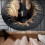 Black Bear Area Rug Round Rustic Wood Texture 32 Inch 5
