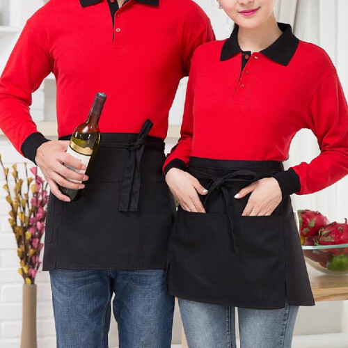 Unisex Kitchen Waist Apron Solid Color Short Adjustable 2