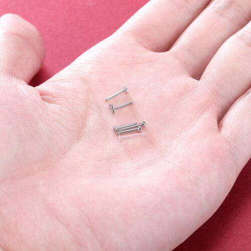Clear Bioflex Nose Stud Set 20G 6PCS 1