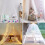 White mosquito net canopy for queen beds ceiling-mounted 2