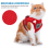 Cat Harness and Leash Set Adjustable Reflective Vest S Red 2