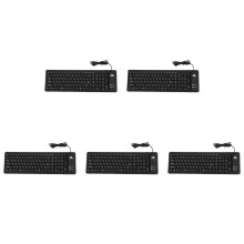 5X 103Keys Silicon Keyboard Russian Layout USB Interface Keyboard Flexible Foldable Wired Keyboard for PC Desktop Laptop