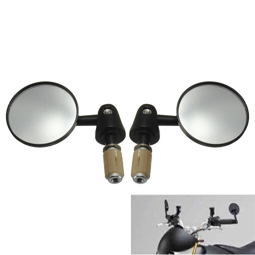 Aluminum Bar End Mirror Rotatable Collapsible Convex 22mm 1 2