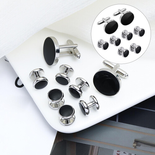 Cufflinks and Studs Set Classic Solid Formal 2 Cufflinks 6 2