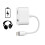 Lightning til 3,5 mm adapter til lyd og opladning, 12W, 10 cm - Hvid 1