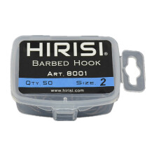 HIRISI 50Pcs Barbed Coated Carp Fishing Hooks with Eye Design Made By Carbon Steel 8001 4