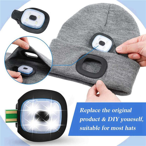 USB Rechargeable Light for LED Knit Beanie Hat, 8 Pieces, Strong Medium and Weak Light Mode LED Hat Light USB LED Lights 2