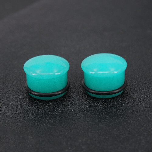 Single Flared Ear Plug Tunnel Natural Stone 2 Pcs 1