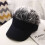 Sun Visor Cap with Fake Spiked Hair Adjustable Baseball Hat 2