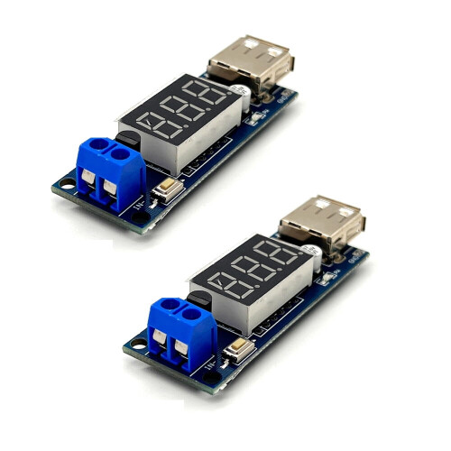 DC-DC降压模块 4.5-40V转5V 2A USB充电器带电压表 1