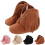 Toddler Winter Ankle Boots Side Zipper Tassel Flat Sole 4