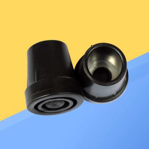Walking Stick Tip Protector Black Circle Cover 6 Pcs 1