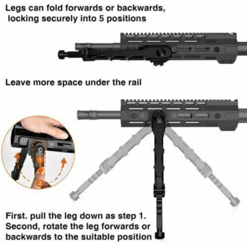 Tactical Rifle Bipod Barrel-Mounted Foldable 7.5-9 Inch 2