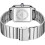 Classic Square Roman Numeral Analog Watch Silver Stainless 4