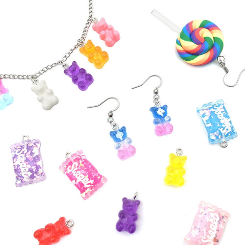Candy Pendant Charm Bear Lollipop Shape 32 pcs 2