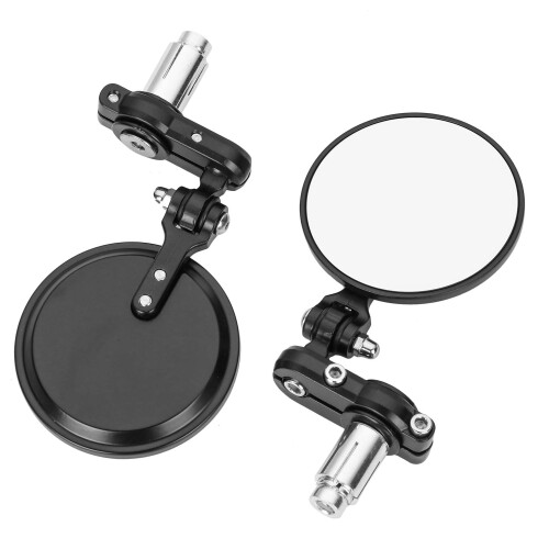 Motorcycle Handle Bar End Mirrors 3 Inch Round 1 Pair 1