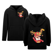 Boys Printed Hooded Sweatshirt Zipper Front Pocket