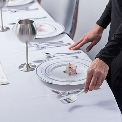 Disposable Heavy Duty Plastic Knives Silver 125 pcs