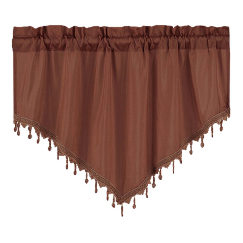 Macrame Sheer Window Valance 51.1"W x 23.6"L Coffee