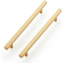 Brass Cabinet Pulls Champagne Gold 10-Pack 8 Inch Hole