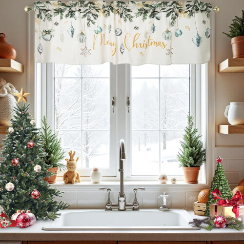 Christmas pine tree valance 54x18 inch rod pocket
